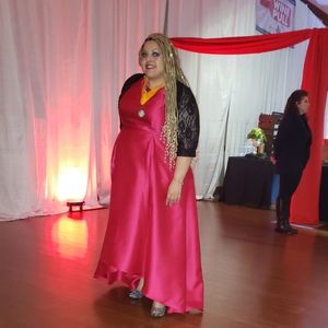 High low Fushia Pink Ballgown